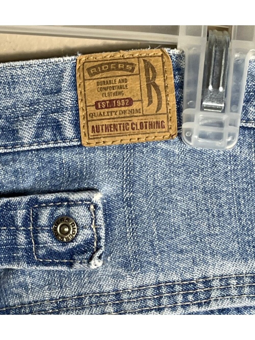 Vtg Riders Jeans 80s Relaxed Fit Mom High Waist Cinch Boyfriend Med Wash Wom 16 - Picture 13 of 13